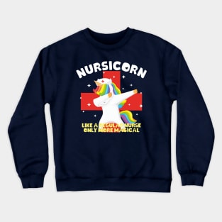 Nursicorn Dabbing Unicorn Funny Nurse Crewneck Sweatshirt